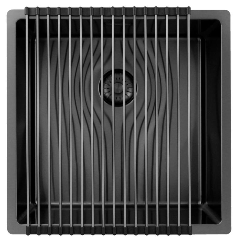 Pure.Sink Exclusivo Gun metal umivalnik 40x40 cm 10mm radij podgradnja, ravna gradnja in nadgradnja PEX4040-61