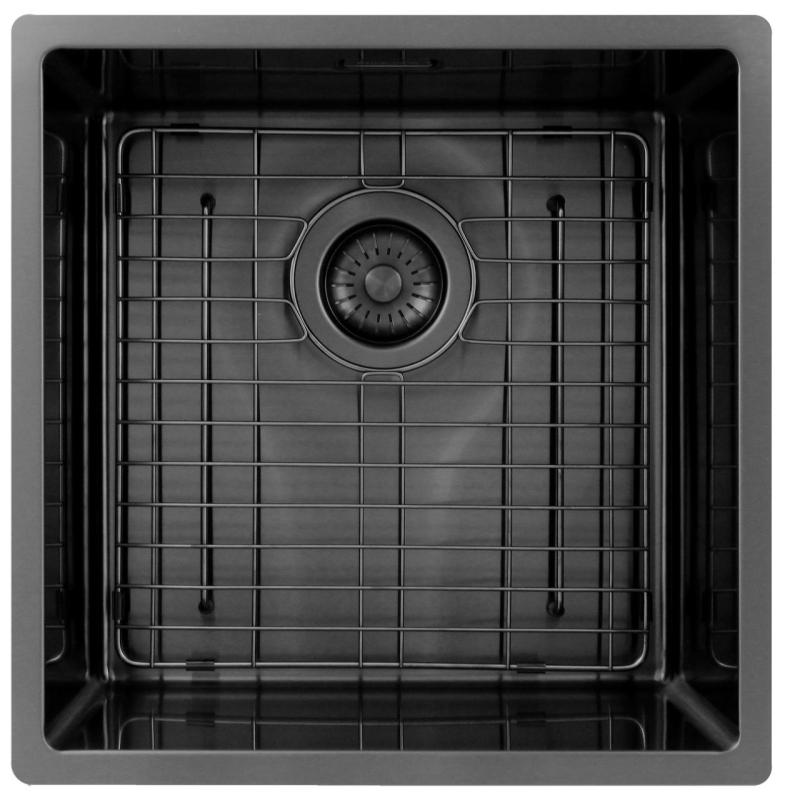 Pure.Sink Exclusivo Gun metal umivalnik 40x40 cm 10mm radij podgradnja, ravna gradnja in nadgradnja PEX4040-61