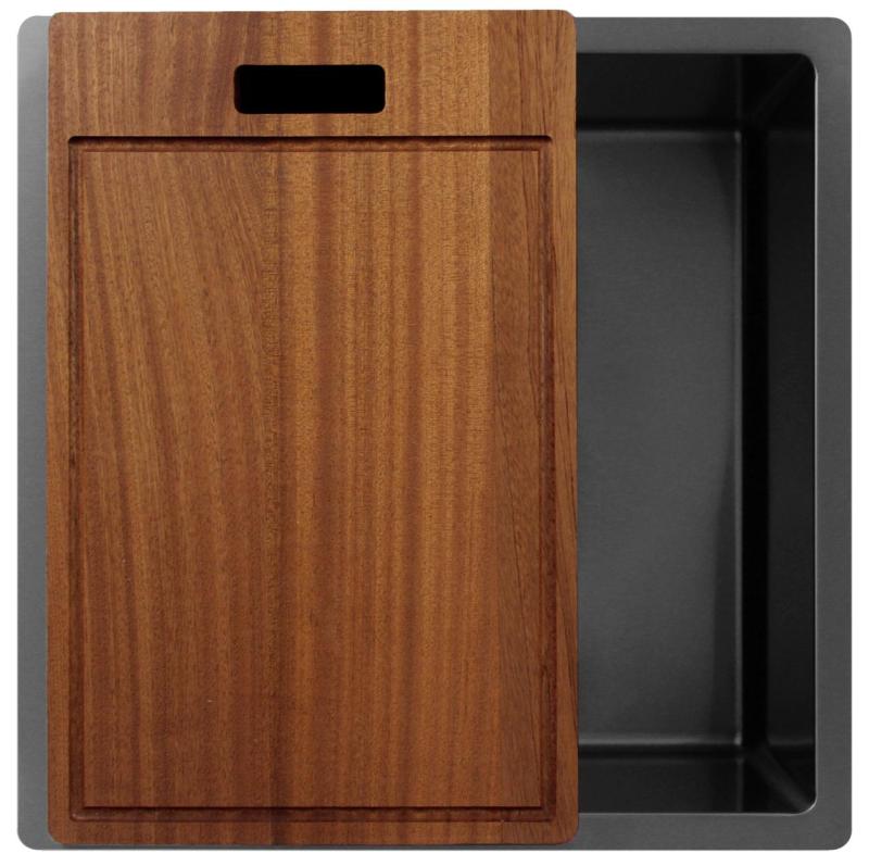 Pure.Sink Exclusivo Gun metal umivalnik 40x40 cm 10mm radij podgradnja, ravna gradnja in nadgradnja PEX4040-61