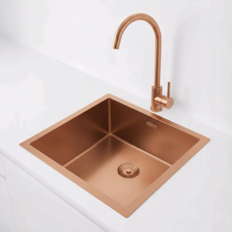 Pure.Sink Exclusivo Bakreno pomivalno korito 40x40 cm 10mm radij podgradnja, ravna gradnja in nadgradnja PEX4040-62