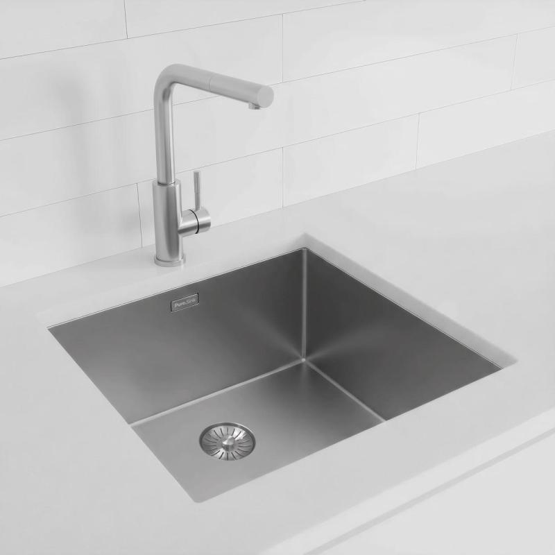 Pure.Sink Exclusivo RVS umivalnik 45x40 cm 10mm radij podgradnja, ravna gradnja in nadgradnja PEX4540-02