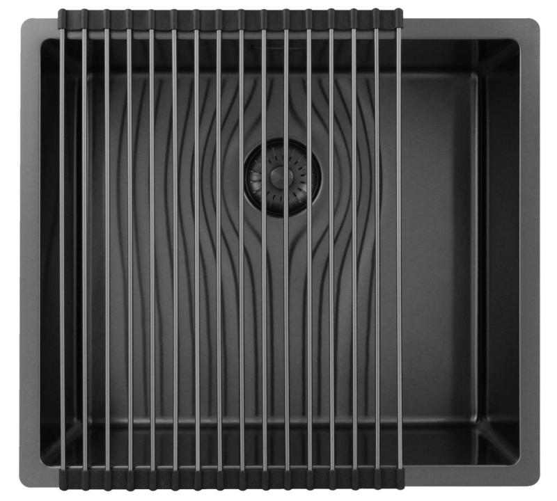 Pure.Sink Exclusivo Gun metal umivalnik 45x40 cm 10mm radij podgradnja, ravna gradnja in nadgradnja PEX4540-61