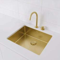 Pure.Sink Exclusivo Zlato pomivalno korito 50x40 cm 10mm polmer podgradnje, ravne gradnje in nadgradnje PEX5040-60