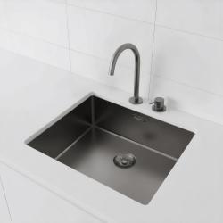 Pure.Sink Exclusivo Gun metal umivalnik 50x40 cm 10mm radij podgradnja, ravna gradnja in nadgradnja PEX5040-61