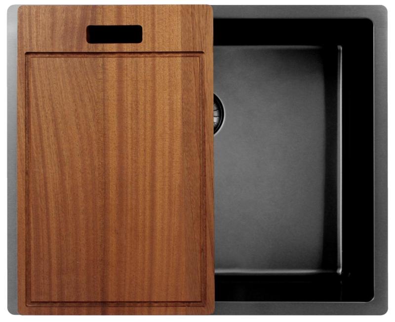 Pure.Sink Exclusivo Gun metal umivalnik 50x40 cm 10mm radij podgradnja, ravna gradnja in nadgradnja PEX5040-61