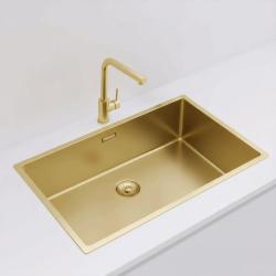 Pure.Sink Exclusivo veliko zlato korito 70x40 cm 10mm radij podgradnja, ravna vgradnja in nadgradnja PEX7040-60