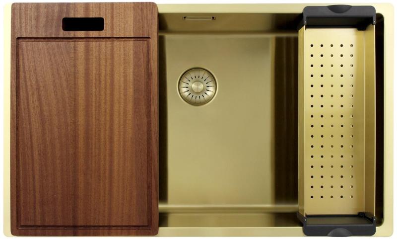 Pure.Sink Exclusivo veliko zlato korito 70x40 cm 10mm radij podgradnja, ravna vgradnja in nadgradnja PEX7040-60