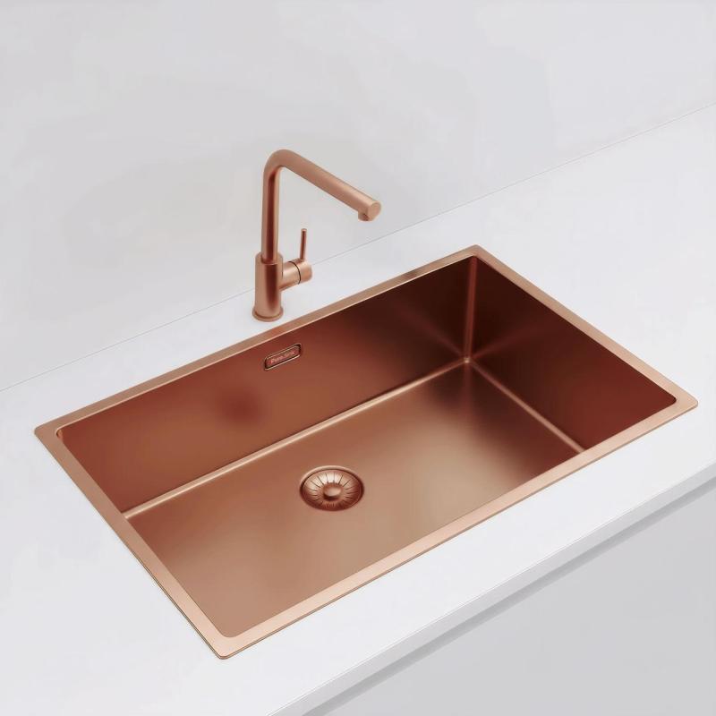 Pure.Sink Exclusivo veliko bakreno korito 70x40 cm 10mm radij podgradnja, vgradnja in nadgradnja PEX7040-62