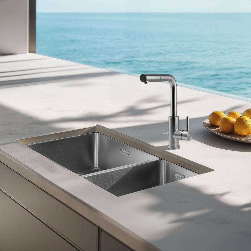 Pure.Sink Exclusivo RVS 1,5 spoelbak in pol in 34+18 cm 10mm radij PEX341840-02
