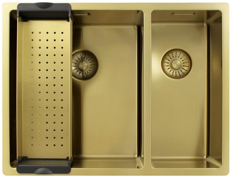 Pure.Sink Exclusivo Zlat 1,5 enainpolna pomivalno korito 34+18 cm 10mm radij PEX341840-60