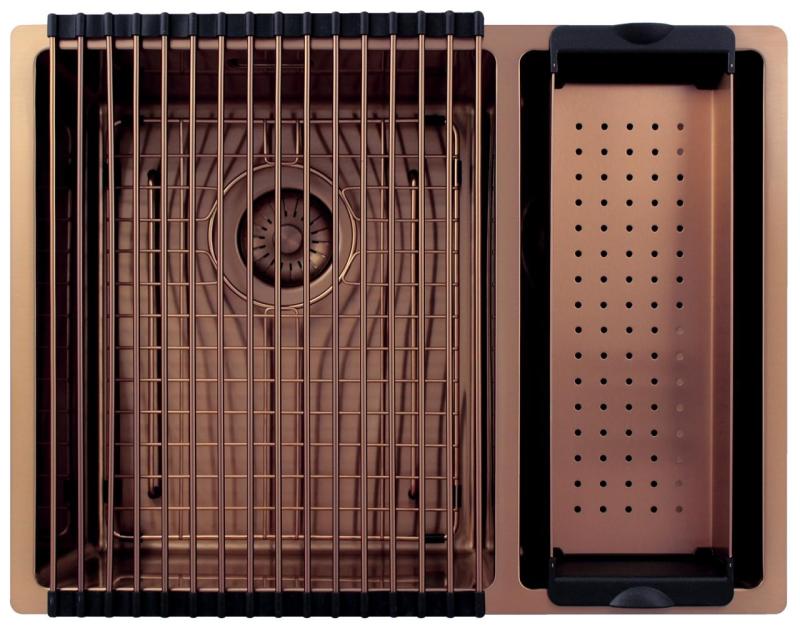 Pure.Sink Exclusivo Bakrena 1,5 en in pol umivalnik 34+18 cm 10mm polmer PEX341840-62