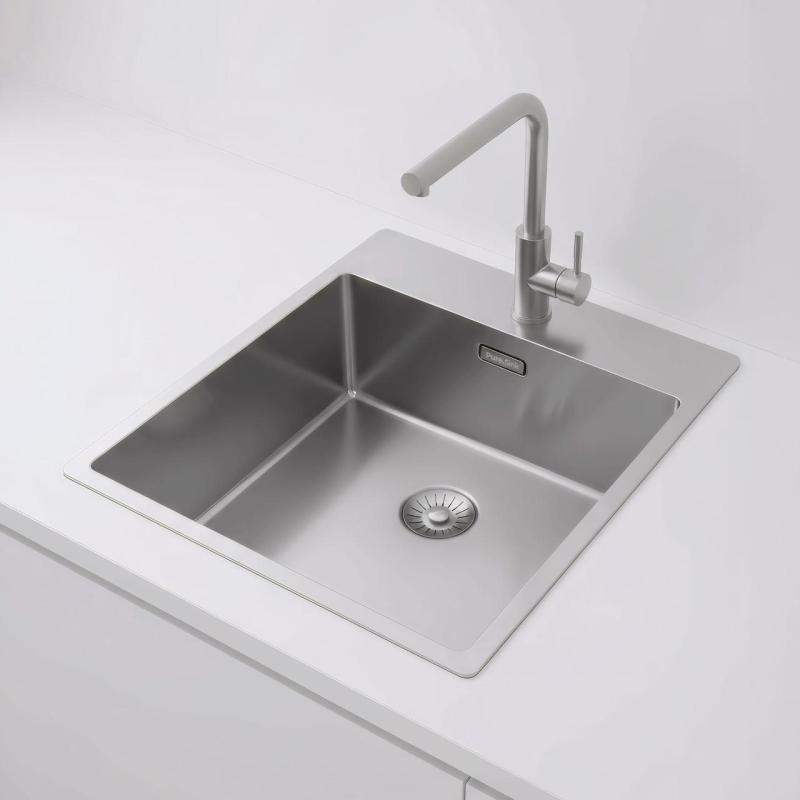Pure.Sink Exclusivo RVS umivalnik 44x52 cm Tapwing z luknjo za pipo 10mm radius PEX4040T-02