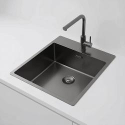 Pure.Sink Exclusivo Gun Metal umivalnik 44x52 cm Tapwing z luknjo za pipe 10mm radius PEX4040T-61