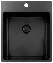 Pure.Sink Exclusivo Gun Metal umivalnik 44x52 cm Tapwing z luknjo za pipe 10mm radius PEX4040T-61