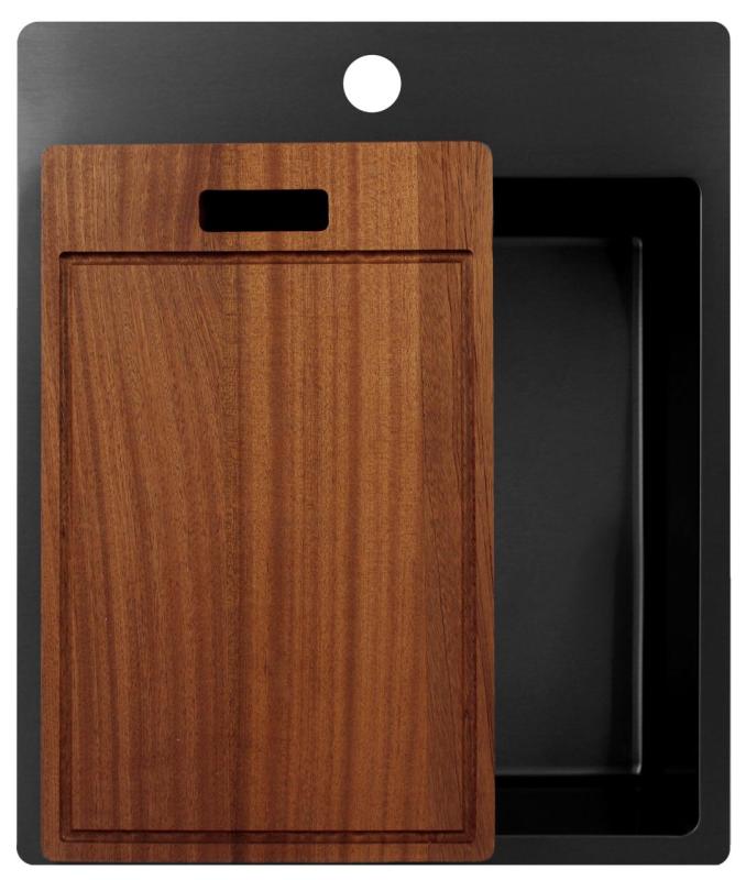 Pure.Sink Exclusivo Gun Metal umivalnik 44x52 cm Tapwing z luknjo za pipe 10mm radius PEX4040T-61