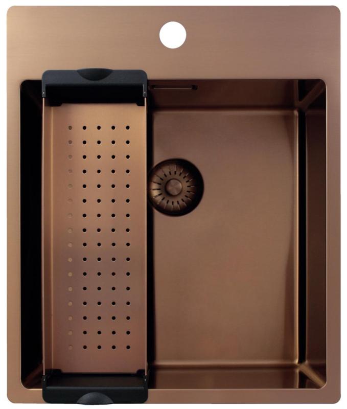 Pure.Sink Exclusivo Bakreno umivalno korito 44x52 cm Tapwing z odprtino za pipa 10mm radius PEX4040T-62