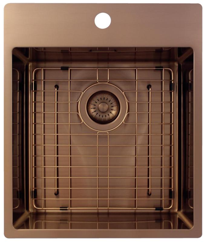 Pure.Sink Exclusivo Bakreno umivalno korito 44x52 cm Tapwing z odprtino za pipa 10mm radius PEX4040T-62