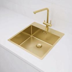 Pure.Sink Exclusivo Zlato umivalnik 49x52 cm Tapwing z luknjo za pipo 10mm radius PEX4540T-60