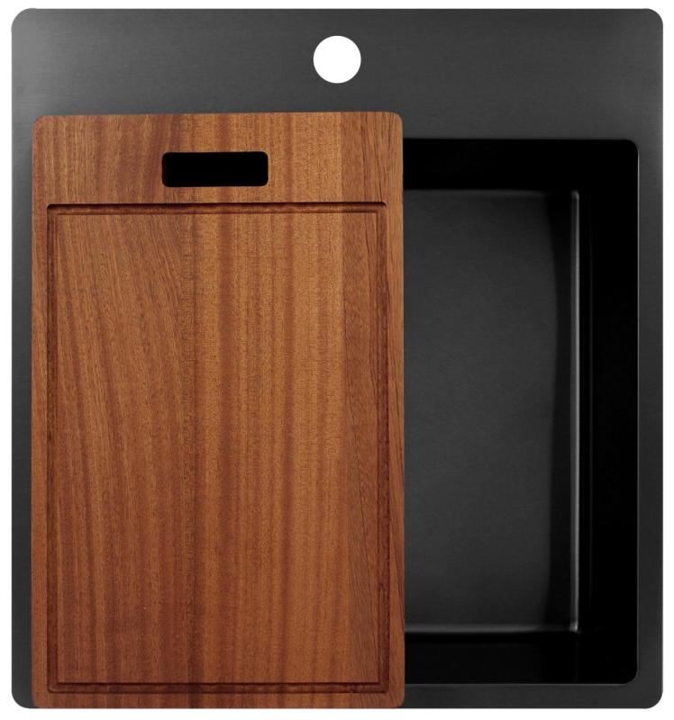 Pure.Sink Exclusivo Gun Metal umivalnik 49x52 cm Tapwing z luknjo za pipo 10mm radius PEX4540T-61