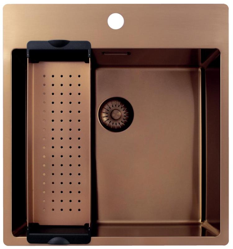 Pure.Sink Exclusivo bakreno pomivalno korito 49x52 cm Tapwing z odprtino za pipo 10mm radius PEX4540T-62