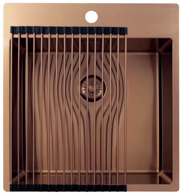 Pure.Sink Exclusivo bakreno pomivalno korito 49x52 cm Tapwing z odprtino za pipo 10mm radius PEX4540T-62