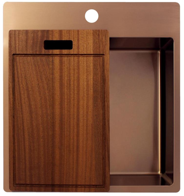 Pure.Sink Exclusivo bakreno pomivalno korito 49x52 cm Tapwing z odprtino za pipo 10mm radius PEX4540T-62