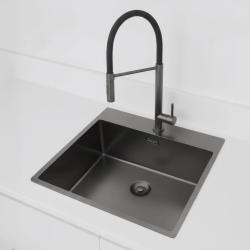 Pure.Sink Exclusivo Gun Metal pomivalno korito 54x52 cm Tapwing z odprtino za pipo 10mm polmer PEX5040T-61