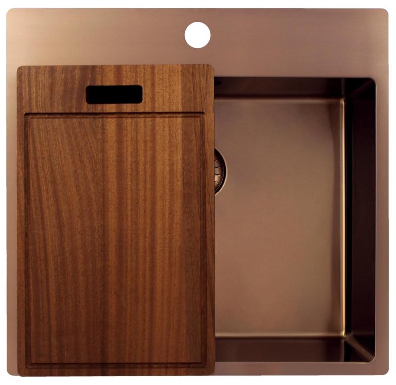 Pure.Sink Exclusivo Bakreni umivalnik 54x52 cm Tapwing z luknjo za pipo 10mm radius PEX5040T-62