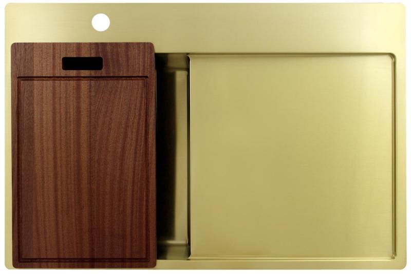 Pure.Sink Exclusivo Zlata majhna pomivalna korita z odkapnim delom 78x52 cm Tapwing levo PEX3478LT-60