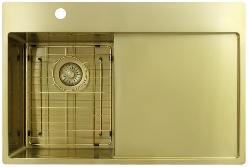 Pure.Sink Exclusivo Zlata majhna pomivalna korita z odkapnim delom 78x52 cm Tapwing levo PEX3478LT-60