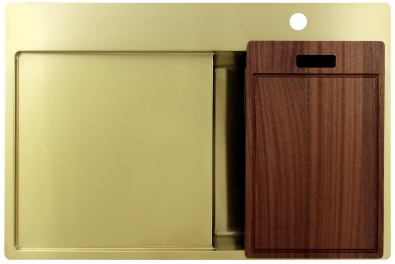 Pure.Sink Exclusivo Zlata majhna pomivalna korita z odkapnim delom 78x52 cm Tapwing desno PEX3478RT-60