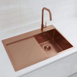 Pure.Sink Exclusivo Bakreni mali umivalnik z odcejalnikom 78x52 cm Tapwing desno PEX3478RT-62