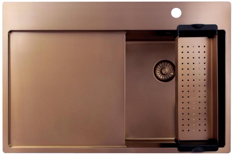 Pure.Sink Exclusivo Bakreni mali umivalnik z odcejalnikom 78x52 cm Tapwing desno PEX3478RT-62