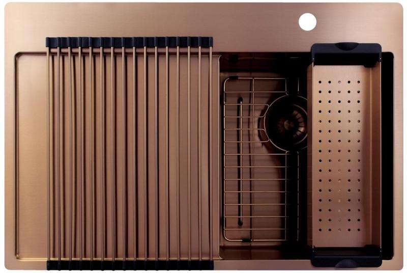 Pure.Sink Exclusivo Bakreni mali umivalnik z odcejalnikom 78x52 cm Tapwing desno PEX3478RT-62