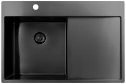 Pure.Sink Exclusivo Gun Metal umivalnik z odcejalnim delom 78x52 cm Tapwing levo PEX4078LT-61