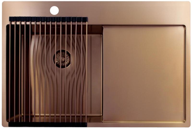 Pure.Sink Exclusivo Bakreni umivalnik z odcejalnikom 78x52 cm Tapwing levo PEX4078LT-62