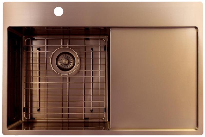 Pure.Sink Exclusivo Bakreni umivalnik z odcejalnikom 78x52 cm Tapwing levo PEX4078LT-62