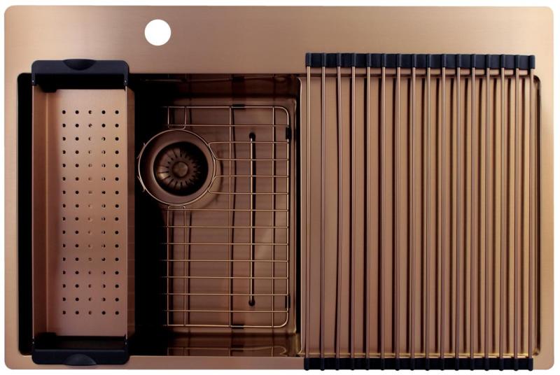 Pure.Sink Exclusivo Bakreni umivalnik z odcejalnikom 78x52 cm Tapwing levo PEX4078LT-62