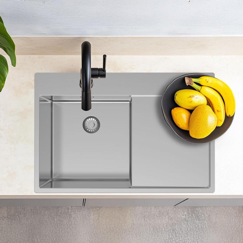 Pure.Sink Exclusivo RVS umivalnik z odcejalnikom 78x52 cm Tapwing desno PEX4078RT-02