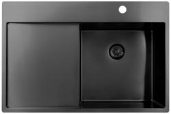 Pure.Sink Exclusivo Gun Metal umivalnik z odcejalnikom 78x52 cm Tapwing desno PEX4078RT-61