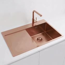 Pure.Sink Exclusivo Bakreni umivalnik z odcejalnim delom 78x52 cm Tapwing desno PEX4078RT-62