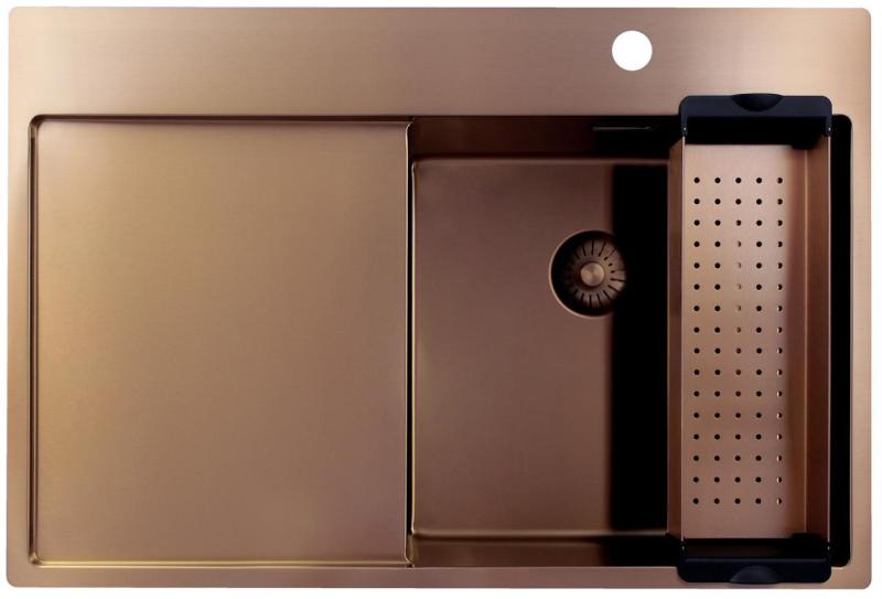 Pure.Sink Exclusivo Bakreni umivalnik z odcejalnim delom 78x52 cm Tapwing desno PEX4078RT-62