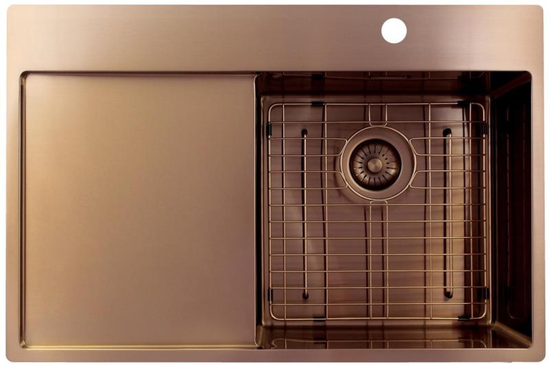 Pure.Sink Exclusivo Bakreni umivalnik z odcejalnim delom 78x52 cm Tapwing desno PEX4078RT-62