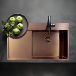 Pure.Sink Exclusivo Bakreni umivalnik z odcejevalnim delom 86x52 cm Tapwing na levi strani PEX5086LT-62