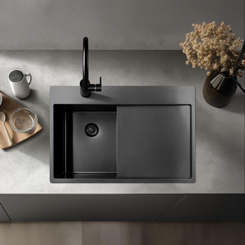 Pure.Sink Exclusivo RVS pomivalno korito z odcejalnikom 86x52 cm Tapwing desno PEX5086RT-02