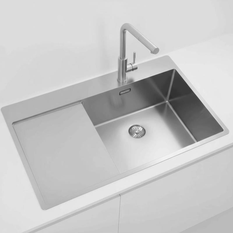 Pure.Sink Exclusivo RVS pomivalno korito z odcejalnikom 86x52 cm Tapwing desno PEX5086RT-02