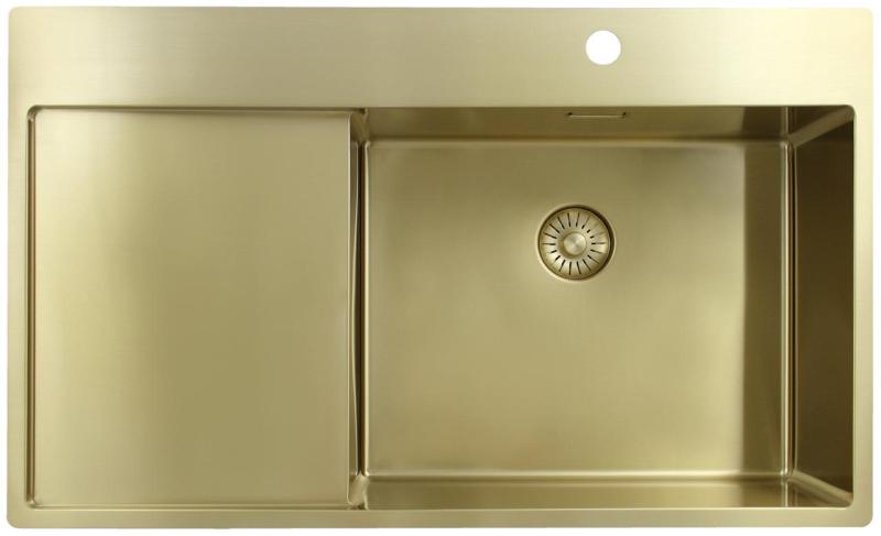 Pure.Sink Exclusivo Zlato umivalnik z odcejalnikom 86x52 cm Tapwing desno PEX5086RT-60