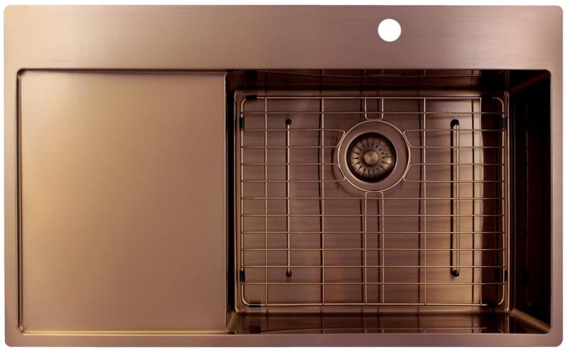 Pure.Sink Exclusivo Bakreni umivalnik z odcejalnikom 86x52 cm Tapwing desno PEX5086RT-62