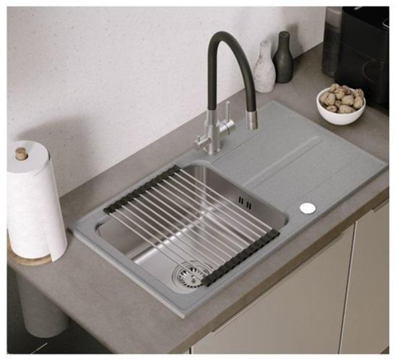 Quadri Selene Kuhinjska mešalna pipa iz nerjavečega jekla s 3-imi potmi, s fleksibilnim izlivom in dodatnim priključkom za filtrirano vodo 1208971407