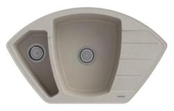 Graniteland Monte Granitni bež kotni umivalnik za montažo 901x538mm z RVS čepom 1208971414